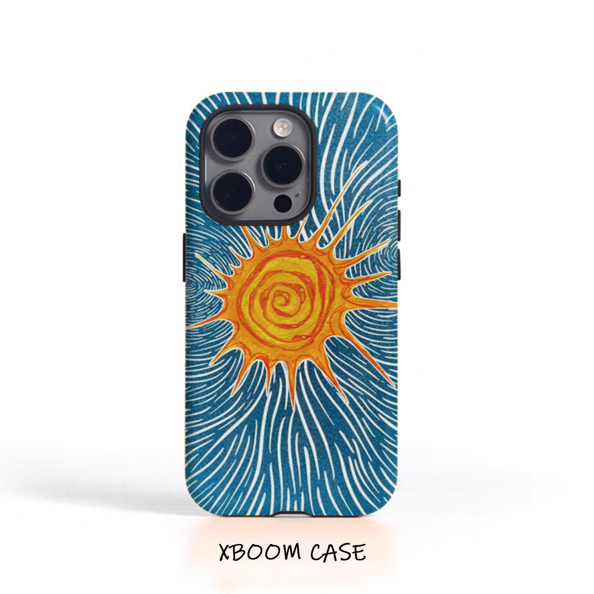 TEMU Phone Case - Sun Vortex Art Phone Case Suitable For Iphone 18 Pro 17 15 Pro 11, Aesthetic For Men Women, Dual-layer , Perfect Gift For
