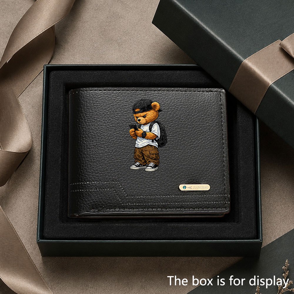 TEMU Men's Luxury Trendy Doll Bear Wallet, Portable And , Multi-card Slot Design, Unisex, Suitable For Daily To Store Cash, Cards, And Ids, Stylish