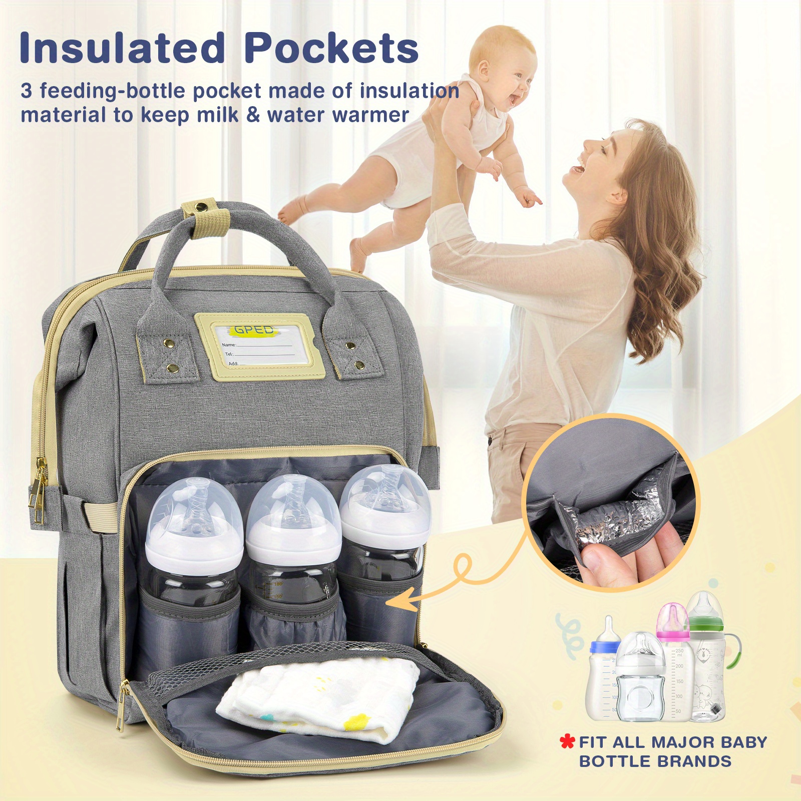 diaper bag diaper bags boy bag pregnancy items gray Temu