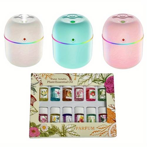 item picture portable usb powered diffuser with12 bottles 3ml essential oil set suitable for bedrooms cars homes and dormitories