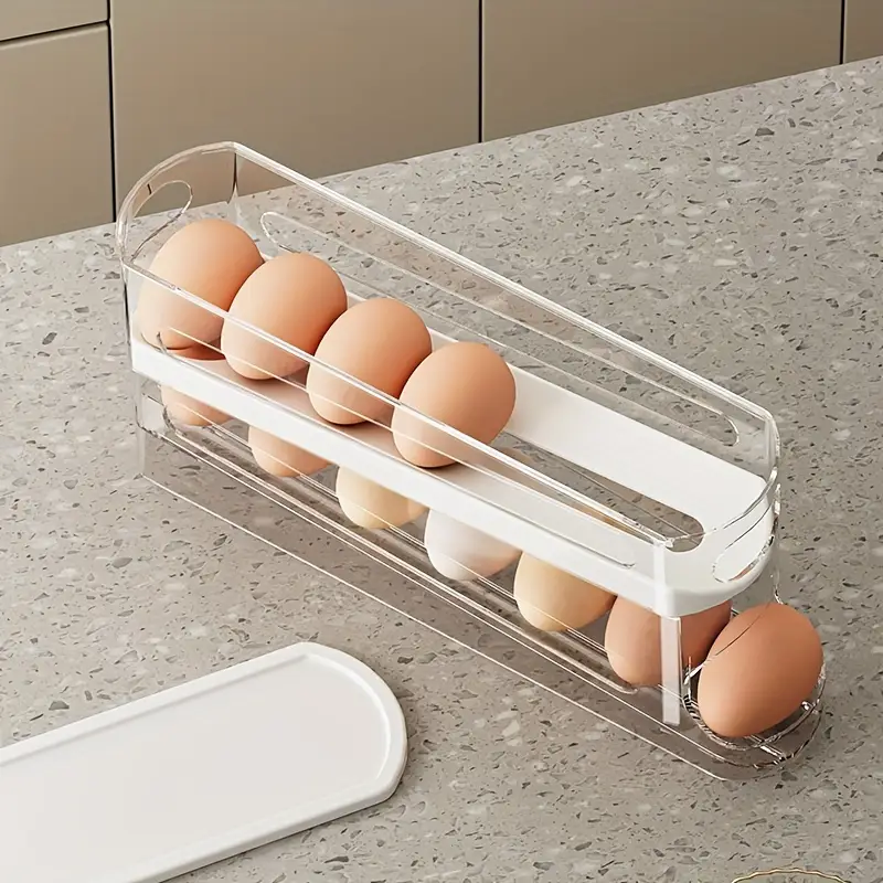 space saving automatic storage rack for refrigerator large capacity 1 2 3 layers durable pp material with multiple compartments for ideal for home and commercial use refrigerator organizer modern kitchen accessory durable plastic rack egg holder for refrigerator Product details 1