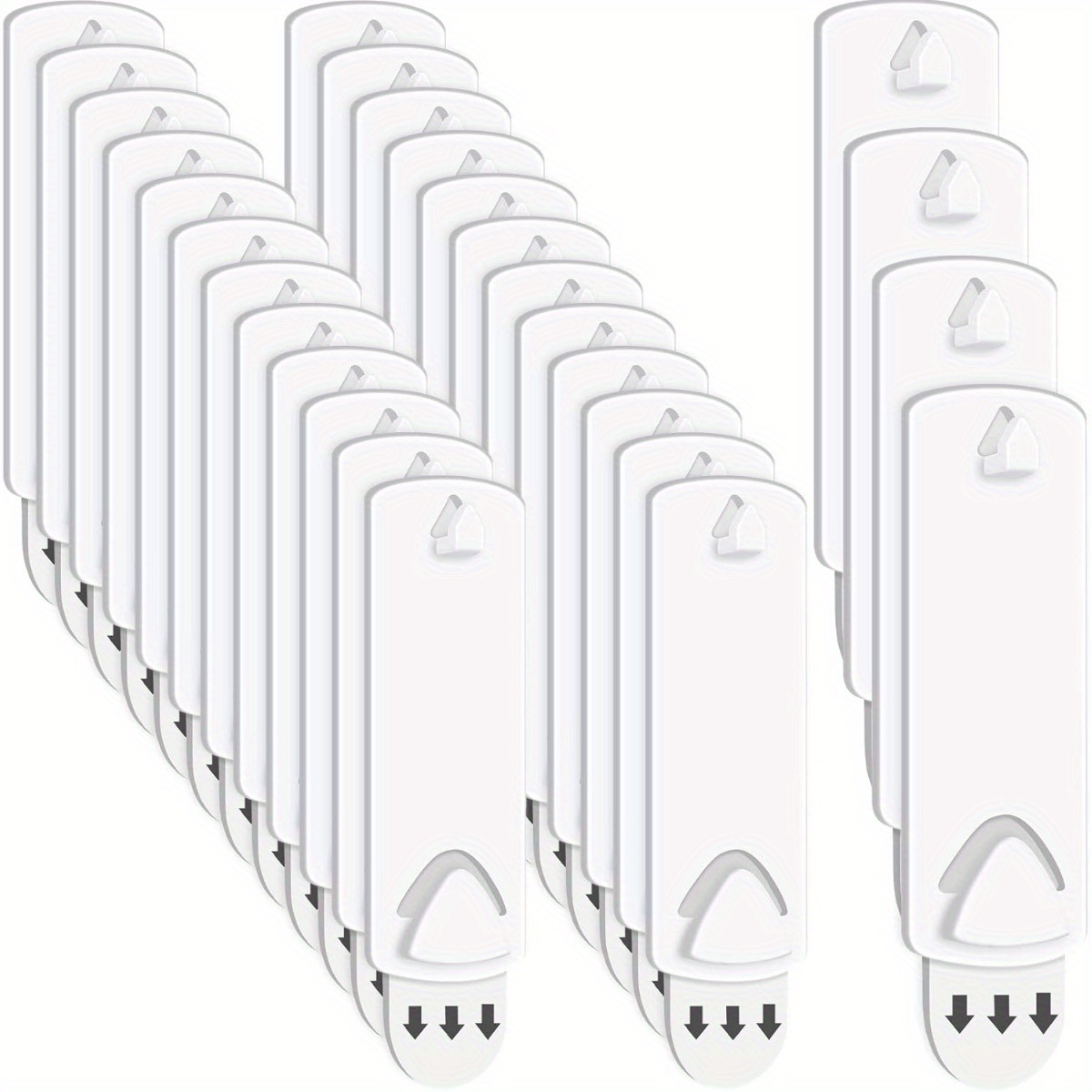 Image of Art Hangers For Walls That No Nails, Featuring A Adhesive, Suitable For Use In Bathrooms, Kitchens, And Closets, In White And Sold In Packs Of 20