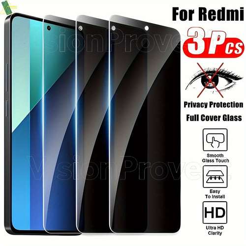 Pellicola Privacy In Vetro Temperato 9H Per Xiaomi Redmi Note 11 / 11S (3 Pezzi) + Kit Installazione, Anti-spia E Anti-graffio