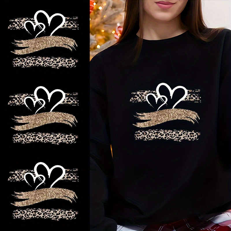 E-shop 3er-Set, DIY Wärmeübertragungs-Aufkleber mit Leopardenmuster + für T-Shirts, Jeans, Sweatshirts, Kissen, Hochwertig und Waschbar, Hohe Abdeckung