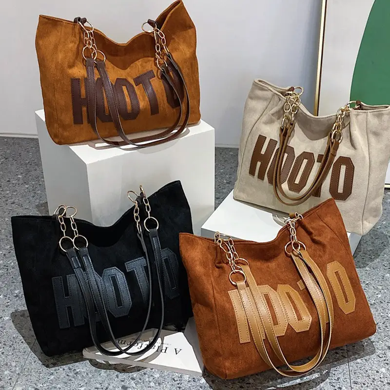 1pc new large capacity womens shoulder bag fashion velvet tote bag daily shopping use tote bag details 5