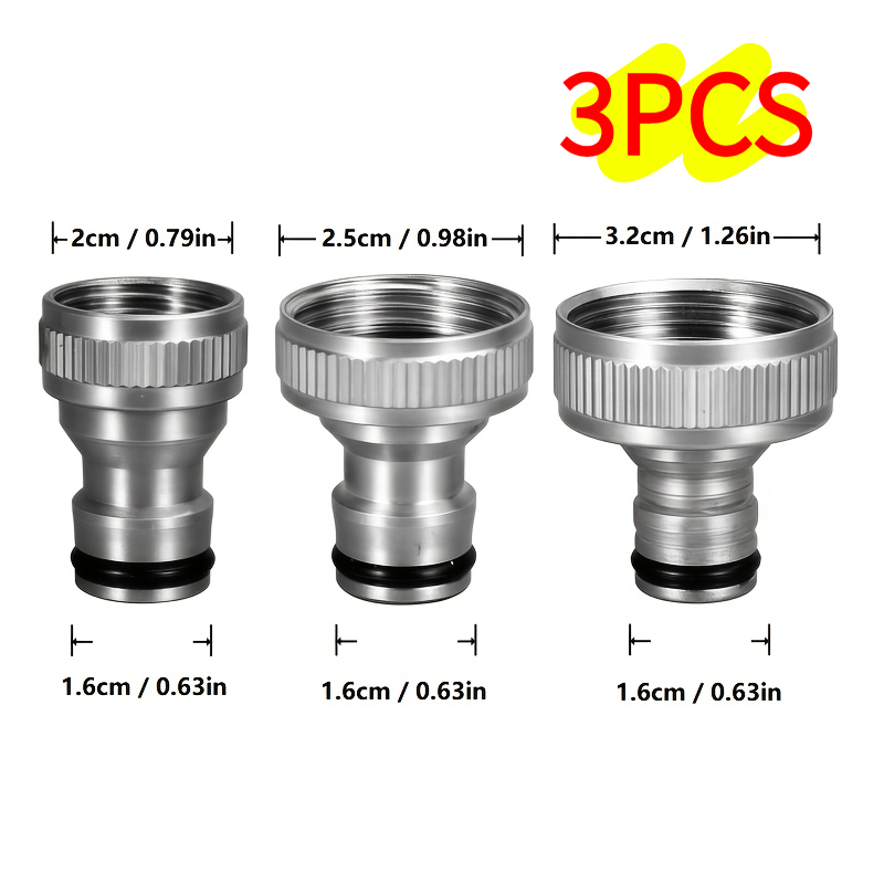 3pcs Spout Complete Collection (1/2, 3/4, 1) - Featuring Brass Electroplating Water Connector For Secure, Line Connections &