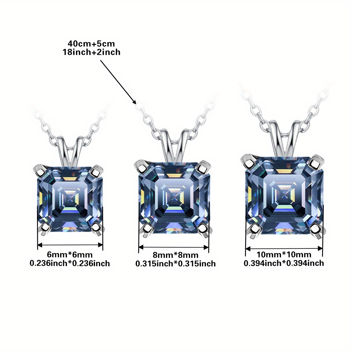 Moissanite Pendant Necklace in S925 Sterling Silver