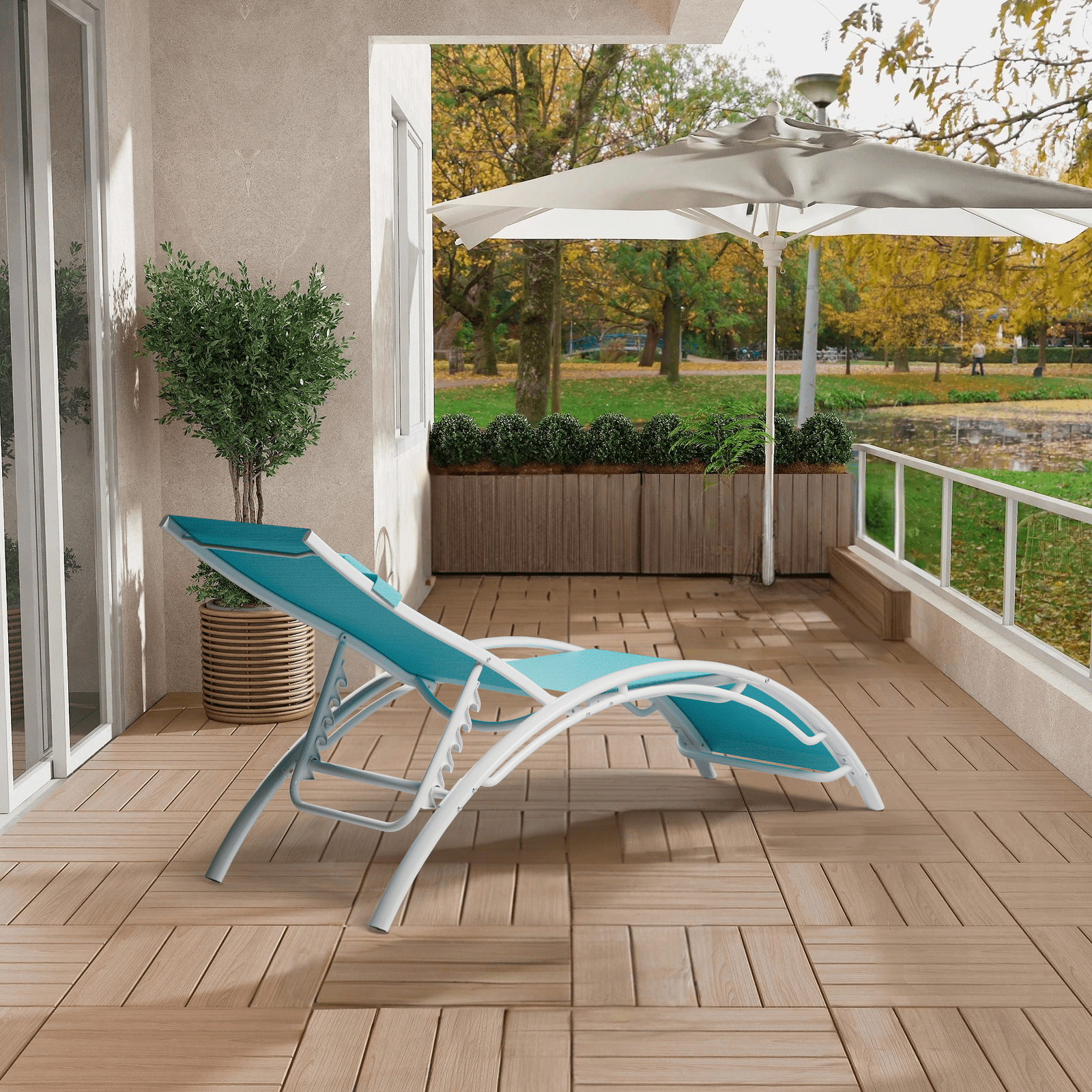 Lounger: Aluminum Alloy Sun Lounger 2pcs Set