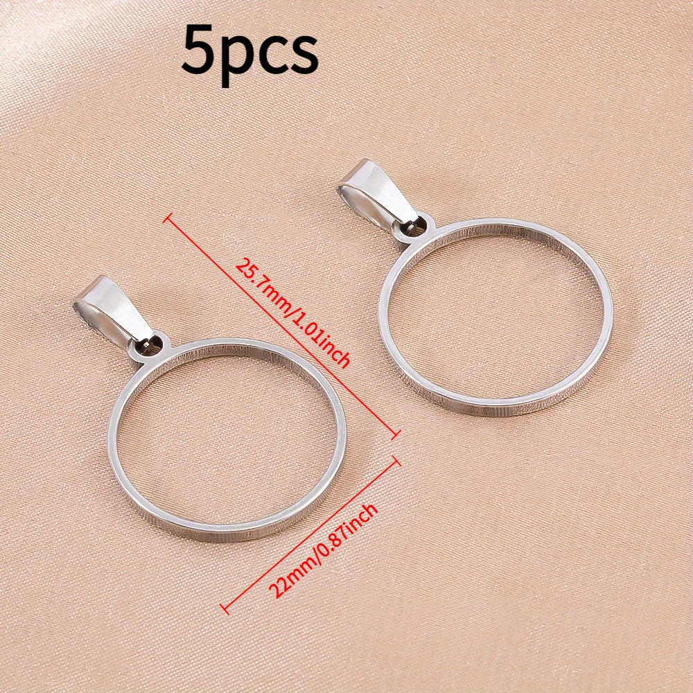 5 Stainless Steel Simple Hollow Geometric Frame Pendants For Diy Necklace/earring Charms