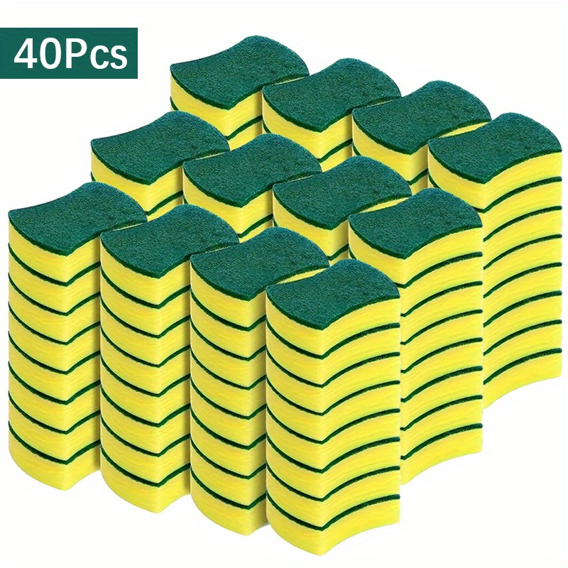 

40pcs Of Multifunctional Cleaning Sponges, Double-sided Scrubbing Pads, For Home Cleaning, Dishwashing Sponges, Sponges, -free Wiping Sponges, , Cleaning Supplies, Cleaning Tools.