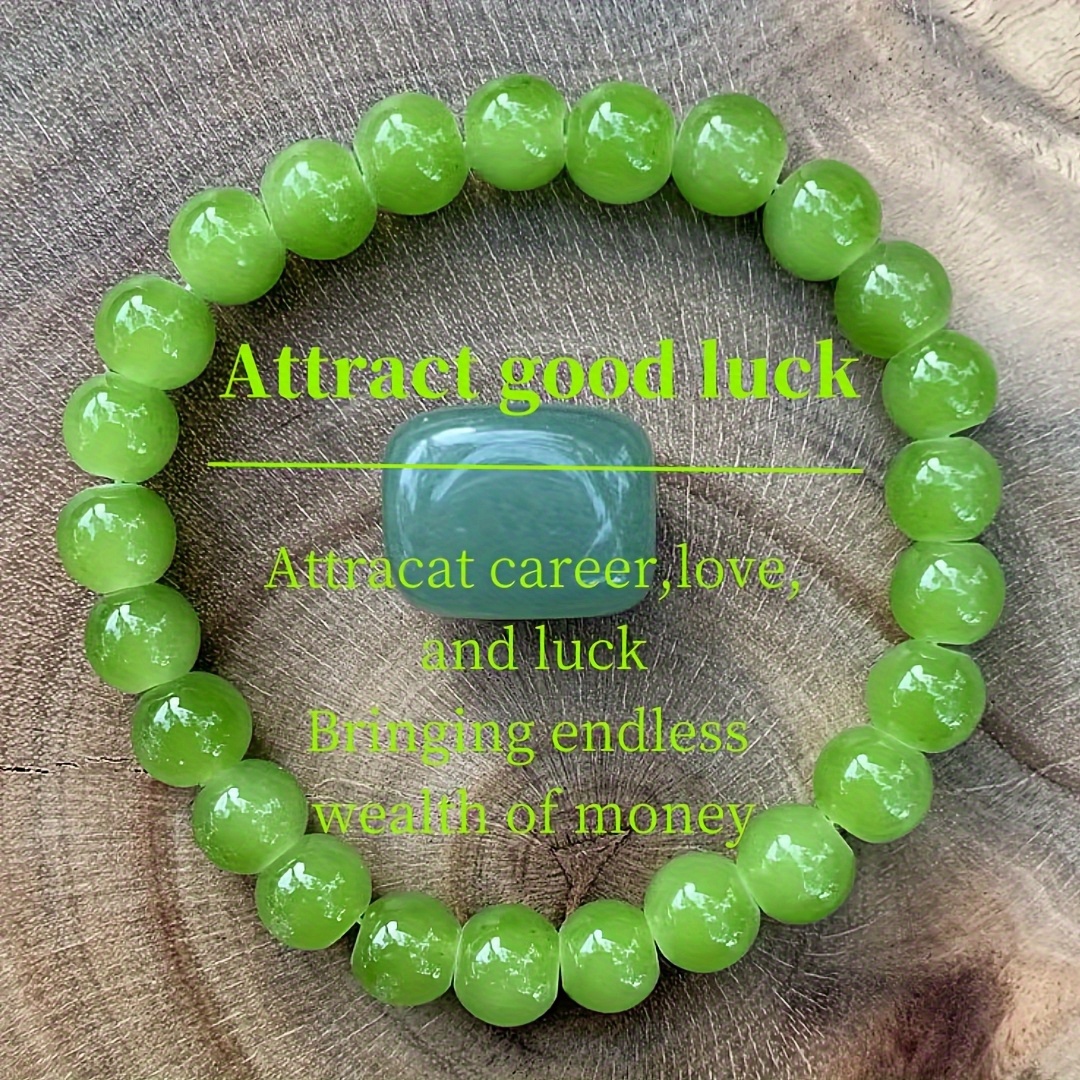 TEMU Pulsera de Piedra Azul de Natural de 8 mm | con Piedras Naturales que Aportan Vitalidad y , Interés Romántico, Ofreciendo Amor y - un Regalo