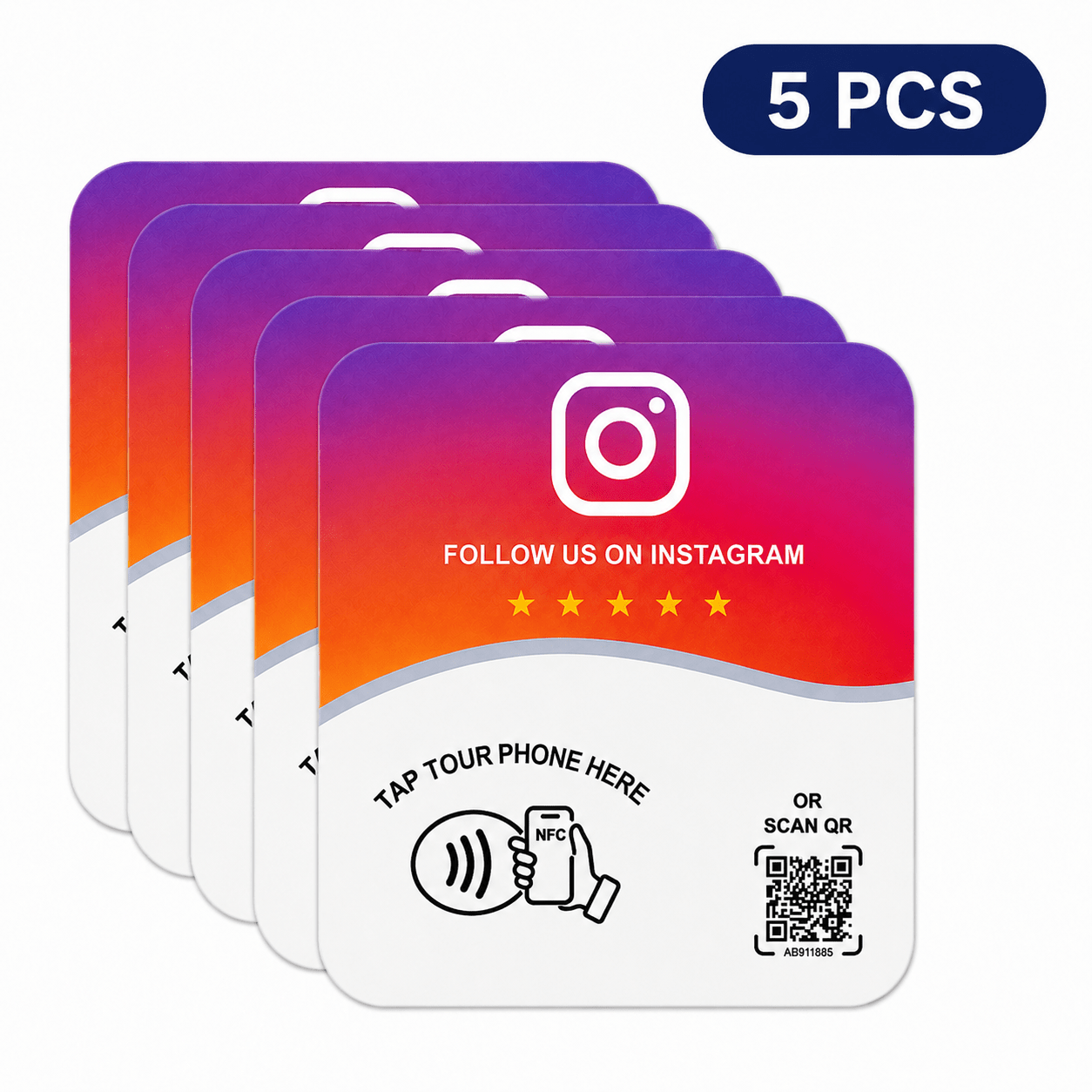 TEMU Carte d'avis avec tap NFC et code QR, plaque d'avis autocollante en PVC 10x10cm pour entreprise, d'avis à configuration facile et panneau de