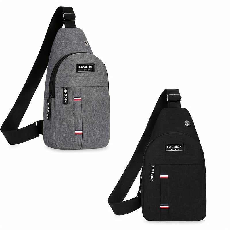 TEMU 2pcs Set Of Portable Commuting Essentials, Stylish And Practical Men's Shoulder Crossbody Bag, Adjustable Strap, Design, Handheld, Unisex,