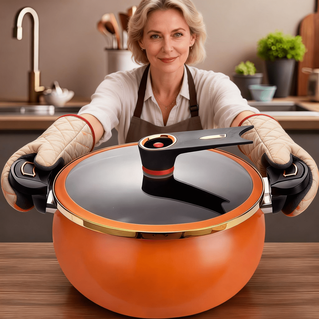 TEMU (12pcs Component 1pc Pack) Large-capacity Soup Pot With Twist-lock Handle For Quick Cooking, Pot 0.79 Gallons/ 2.19 Gallons Cooking Pot, Gas