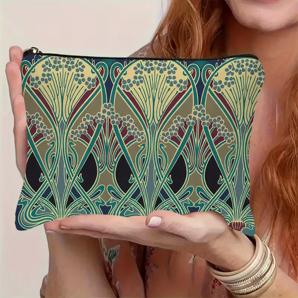 TEMU 1pc 2d Flat Printing Fashionable Travel Toiletry Bag, Featuring Exquisite William Wallpaper , Perfect For And Short Trips, Serving As An Elegant
