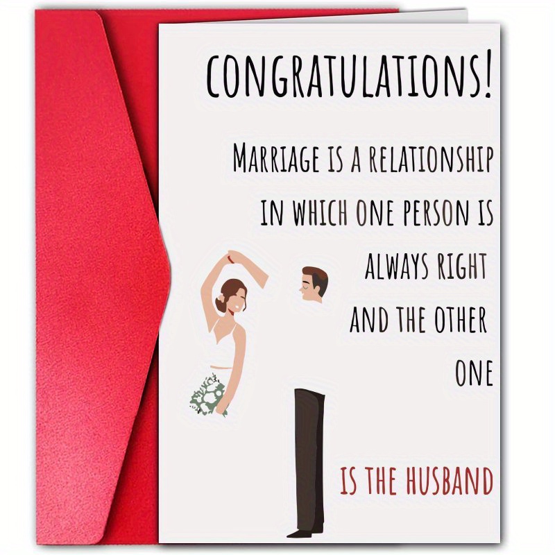 TEMU 1pc, Wedding Card, Congratulations Wedding Card, Wedding Card For Families, Wedding Card, Funny Wedding Card, Best Friend Wedding Card, Wedding