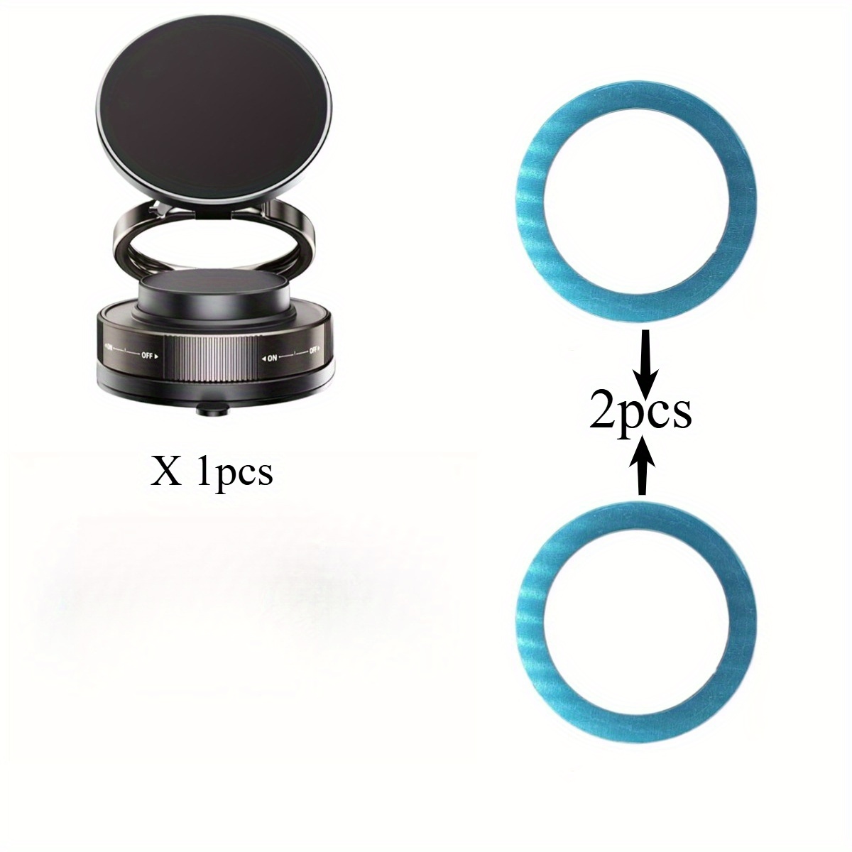 Magnetic Car Phone Holder, Strong Suction, 360° Adjustable Car Phone Mount, Made Of Abs Material, Vacuum Suction Type, Suitable For Surfaces ( With A Car Mount Suction Pad Accessory)