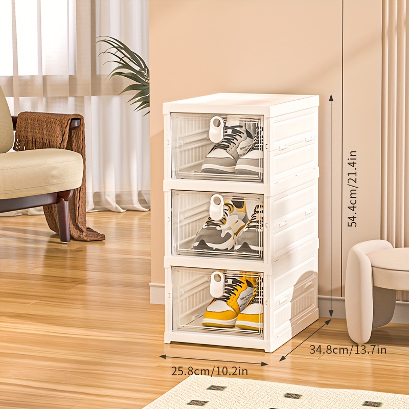 klappbarer schuhschrank transparenten türen