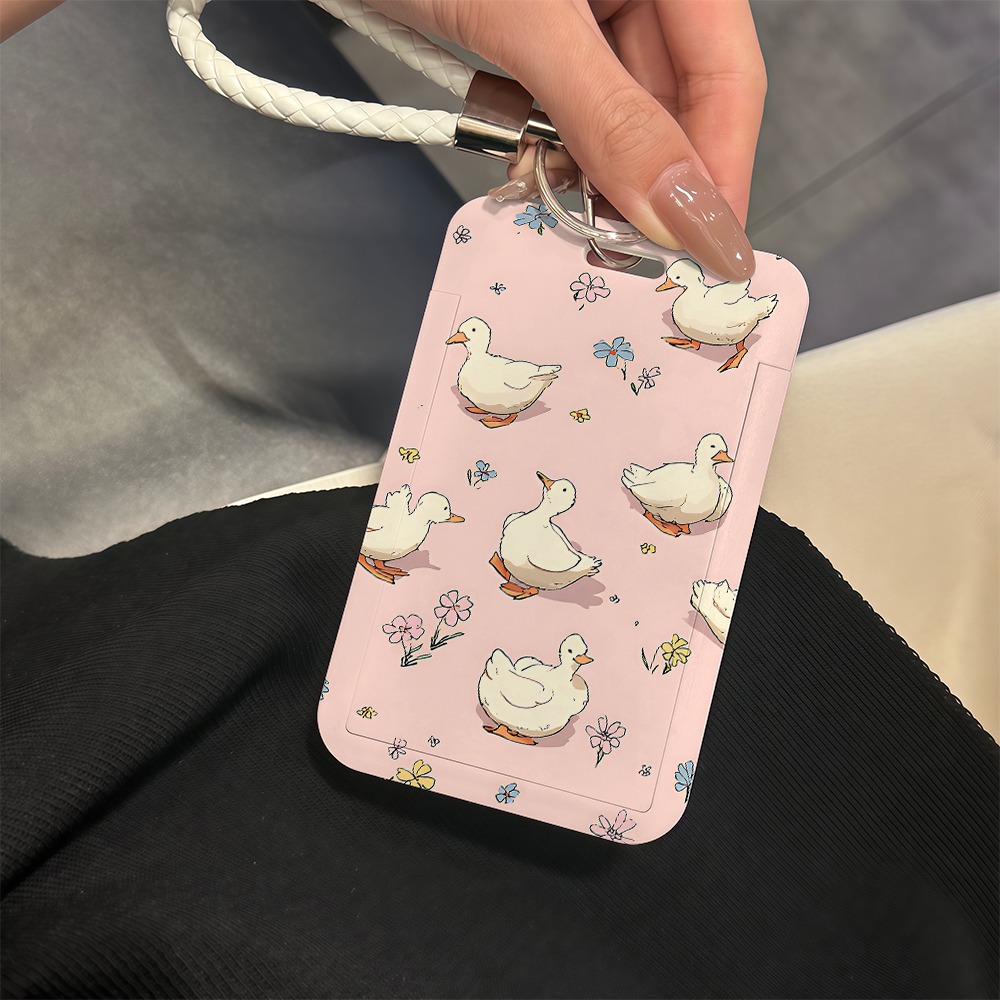 TEMU 2d Cute Little Yellow , Id Card Holder, With Lanyard And Keychain, Lightweight And Durable, Suitable For Office, Id, Bus Card, Bank Card, Nurse,