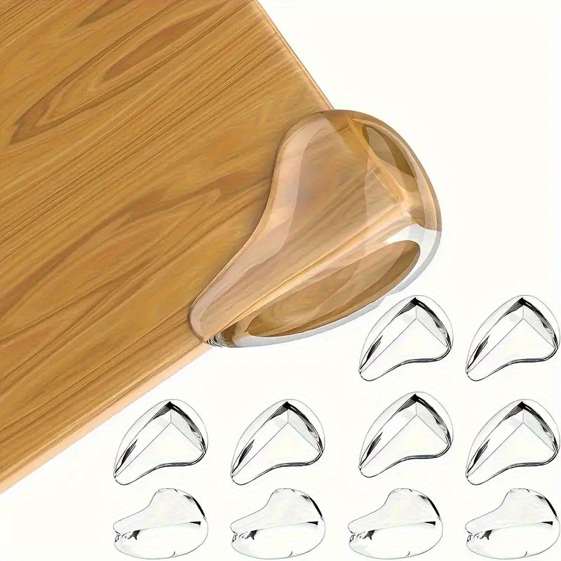 Image of 10pcs Of Table Corner Protectors, Transparent Furniture Corner Protectors, And Edge Safety Buffers For Table Edges And Sharp Corners - Droplet Shaped Protectors