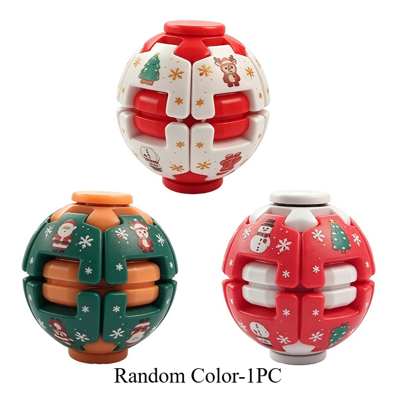 TEMU Christmas-themed Push-and-spin Top | Hefengcl - Licensed | Random Color 1pc