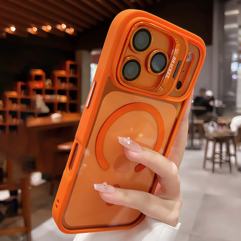 Image of Phone Case - Luxury Magnetic Anti-drop Phone Case For Iphone 18 17 16 15 14 13 12 11 Pro Air 16e Lens Stand Glass Lens Film Protective Case
