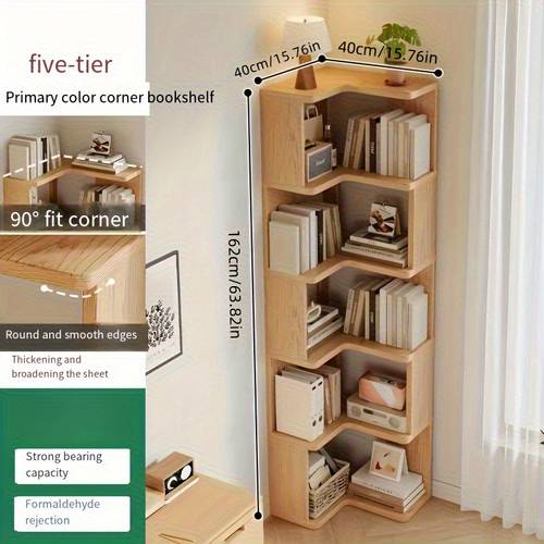 a solid shelf floor standing multi layer storage organizer suitable for living room bedroom to install wooden storage solution elegant corner shelf practical shelf utility racks