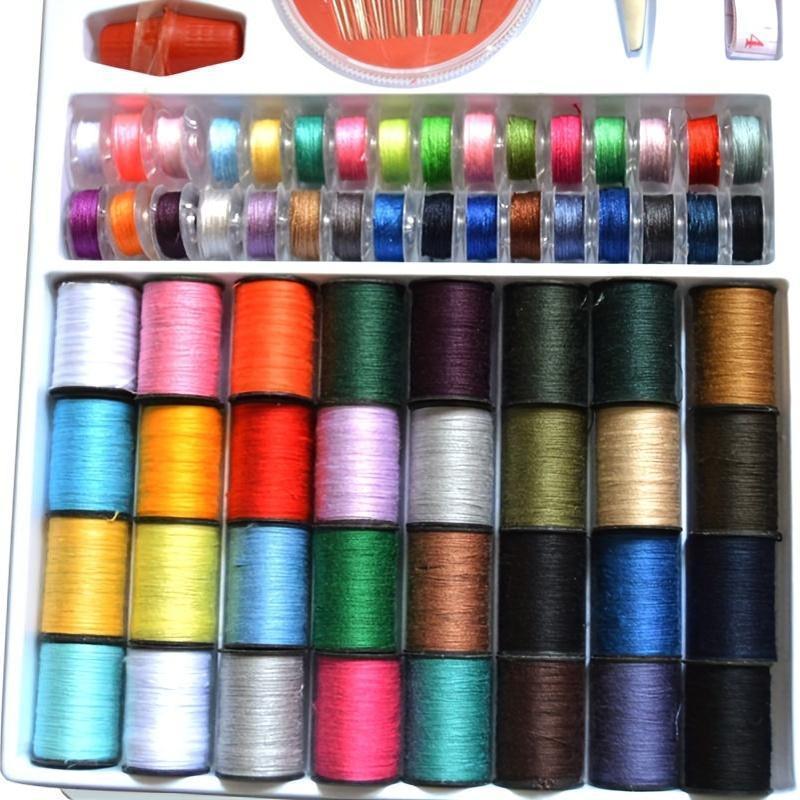 

64 Rolls Yarn Kit, Mixed Pigment Polyester Yarn For Sewing Machine, -color Sewing Kit, Colors