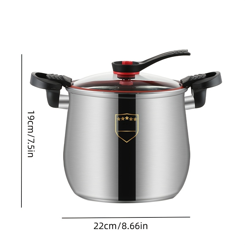 TEMU Stainless Steel Soup Pot, Protective Pot, And Soup Induction Cooker Anti-overflow Stainless Steel Quick-sealed Soup Pot, Soup Pot, Steaming, And