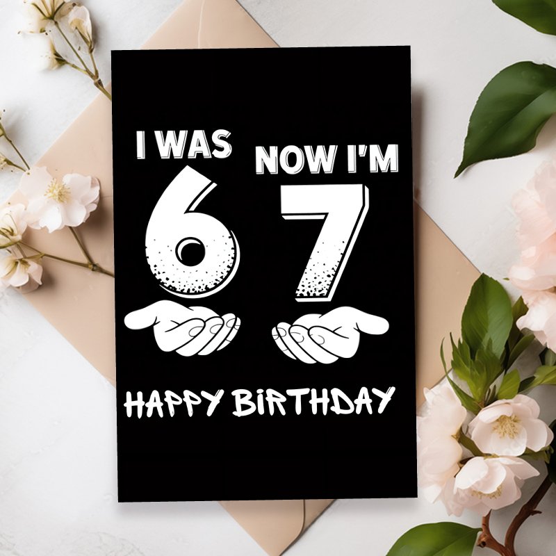 TEMU 1pc, Humorous Birthday Card With Envelope, 1pc Friendship Card For Best Friend Happy Birthday Card "i Was 6 Now I'm 7" Design Celebrating Any