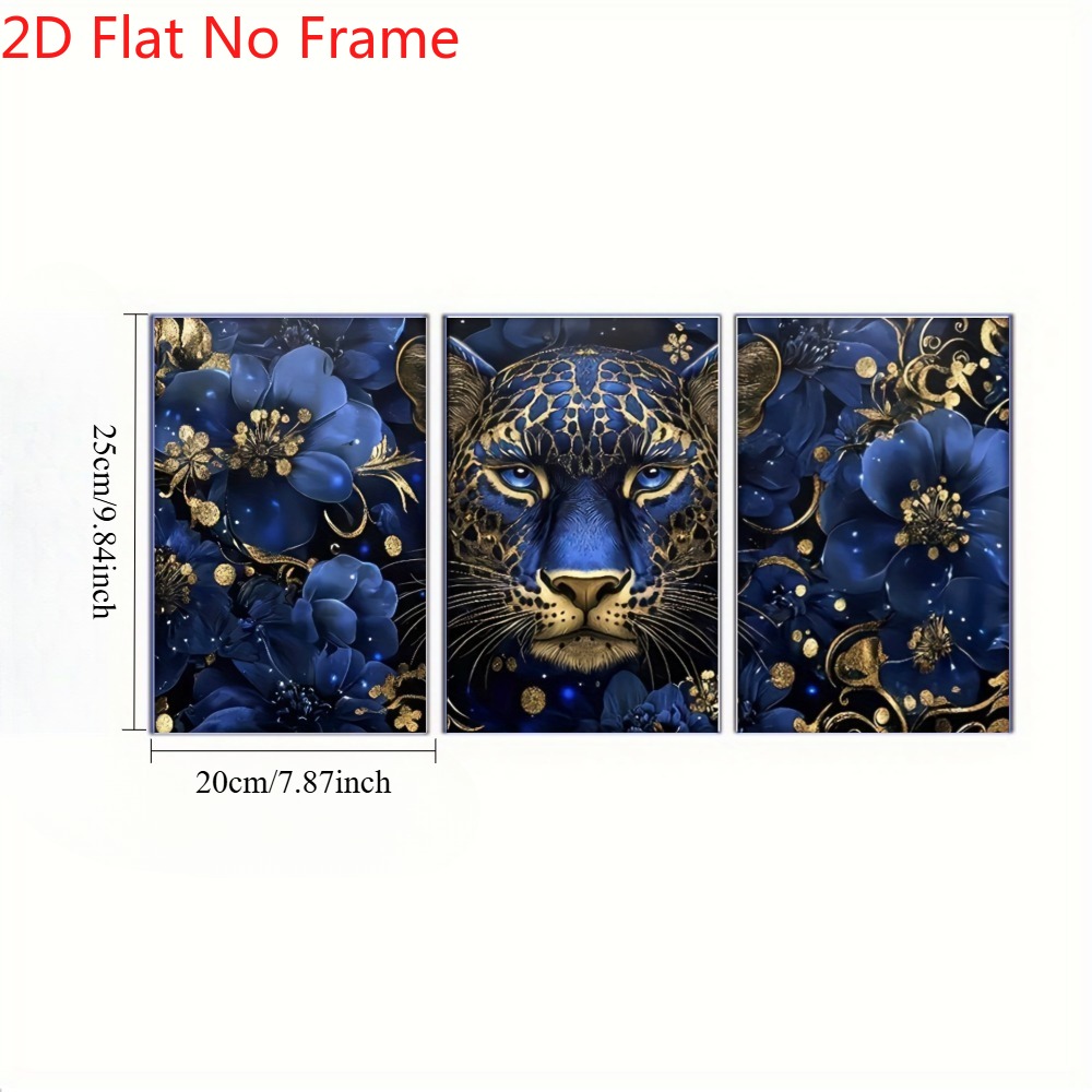 TEMU 2d Flat, 2d/flat Frameless, 3pcs Set Modern Abstract Wall Art, Print Floral With Golden Pattern, Perfect For Decorating Living Rooms, , Or
