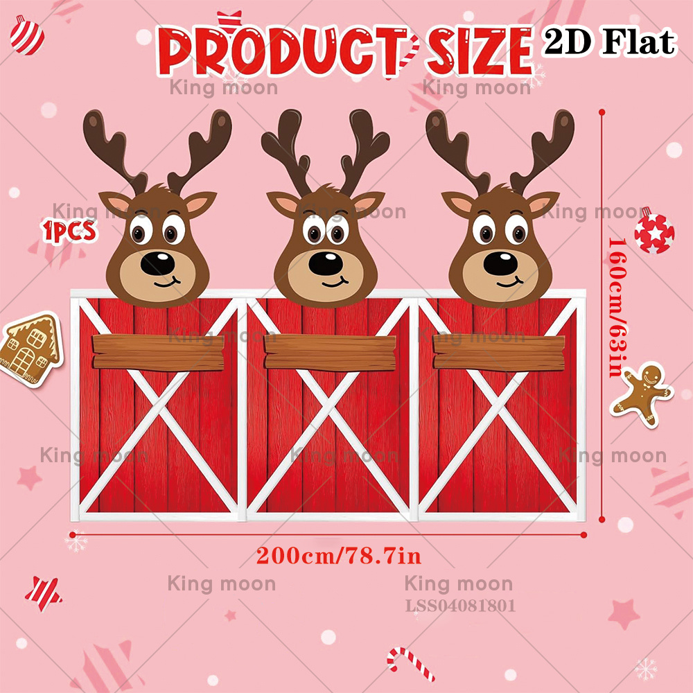 TEMU Plat 2D, Bannière de Porte 2D, 1 pièce Grande Bannière Drapeau de Porte de avec de Noël - Rouge, Convient pour la Décoration de Garage, Salle de