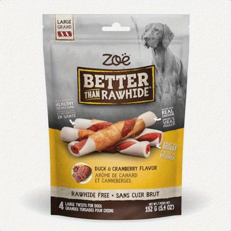 TEMU Zoe Better Than Dog Treats - Duck & Flavored 5.4oz (16g) Large Twist Pouch For Dogs, Natural Dog Treats For Mental Stimulation & Exercise, Dog