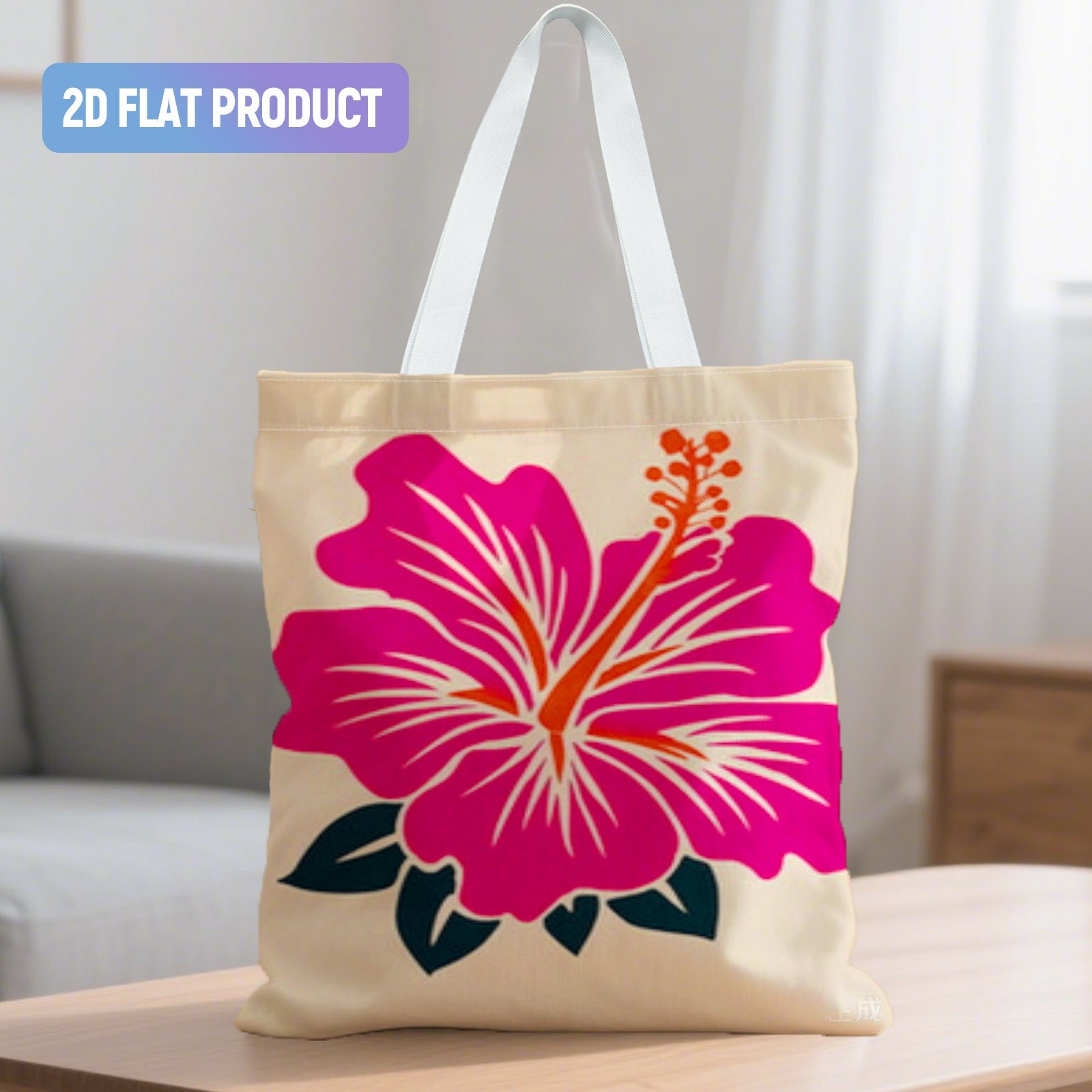 TEMU Stylish Hibiscus Flower Graphic Print Women's Shoulder Tote Bag, Lightweight Large Capacity Daily Handbag, 35x40cm Size, Casual , Shopping And