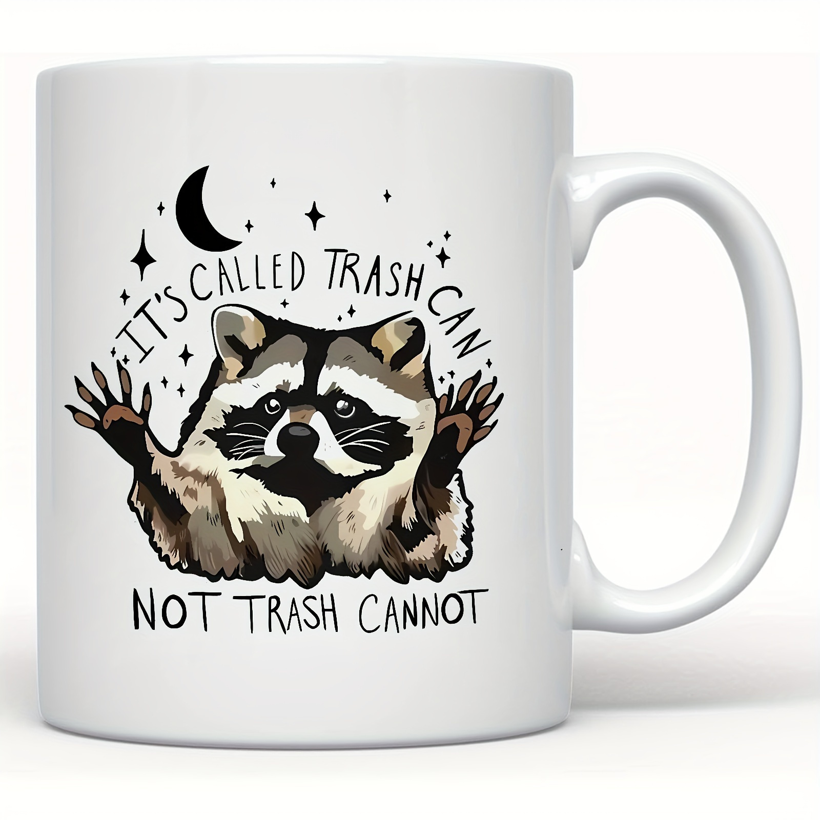 TEMU 1pc Funny Raccoon Ceramic Coffee Mug - 11 Oz Insulated Novelty Cup, Hand Wash Only, Reusable, Ideal For , Christmas, Halloween, Easter, Hanukkah, Thanksgiving Gift