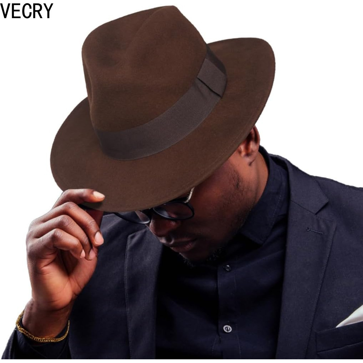 AIEOE - Fedora Trilby Hut Herren Filzhut ütze Panaa Jazz Elegant