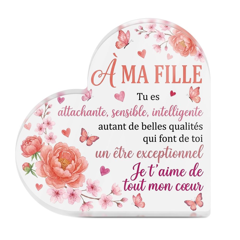 TEMU Décoration Putuo plate 2D 1pc Citations Panneau acrylique de cœur Décor de table, Pour , vous êtes , , intelligente, Décoration de bureau pour