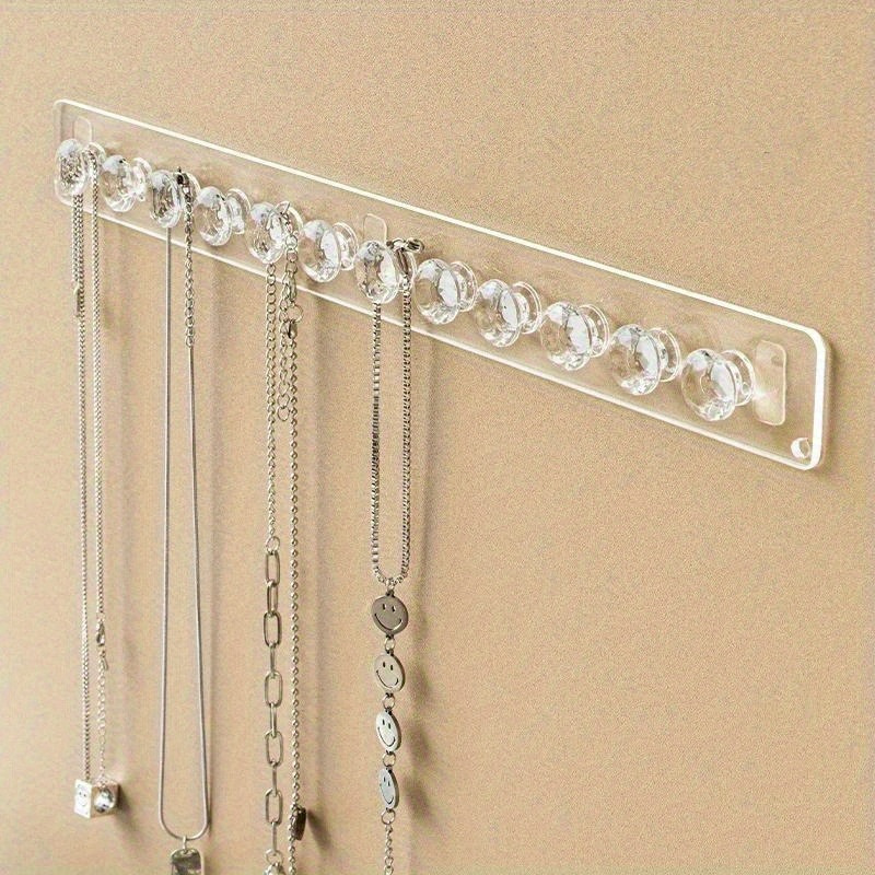E-shop Transparentes Acryl Schmuckregal Halskettenhakenregal Halskettenarmband Wand Schatzregal Aufbewahrungsregal