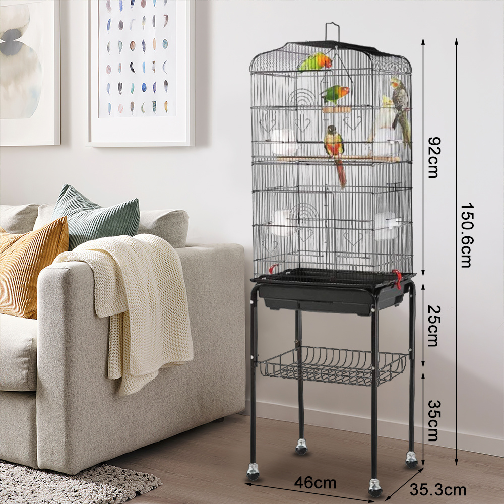 large heavy duty removable portable bird cage for birds   indoor outdoor aviary with easy assembly large access doors durable wire   house 46x35 3x150 6cm