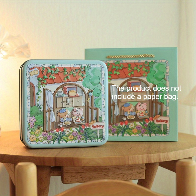 TEMU 1pc Retro Square Metal Storage Box Multifunctional Storage Tin Box Party Gift Box