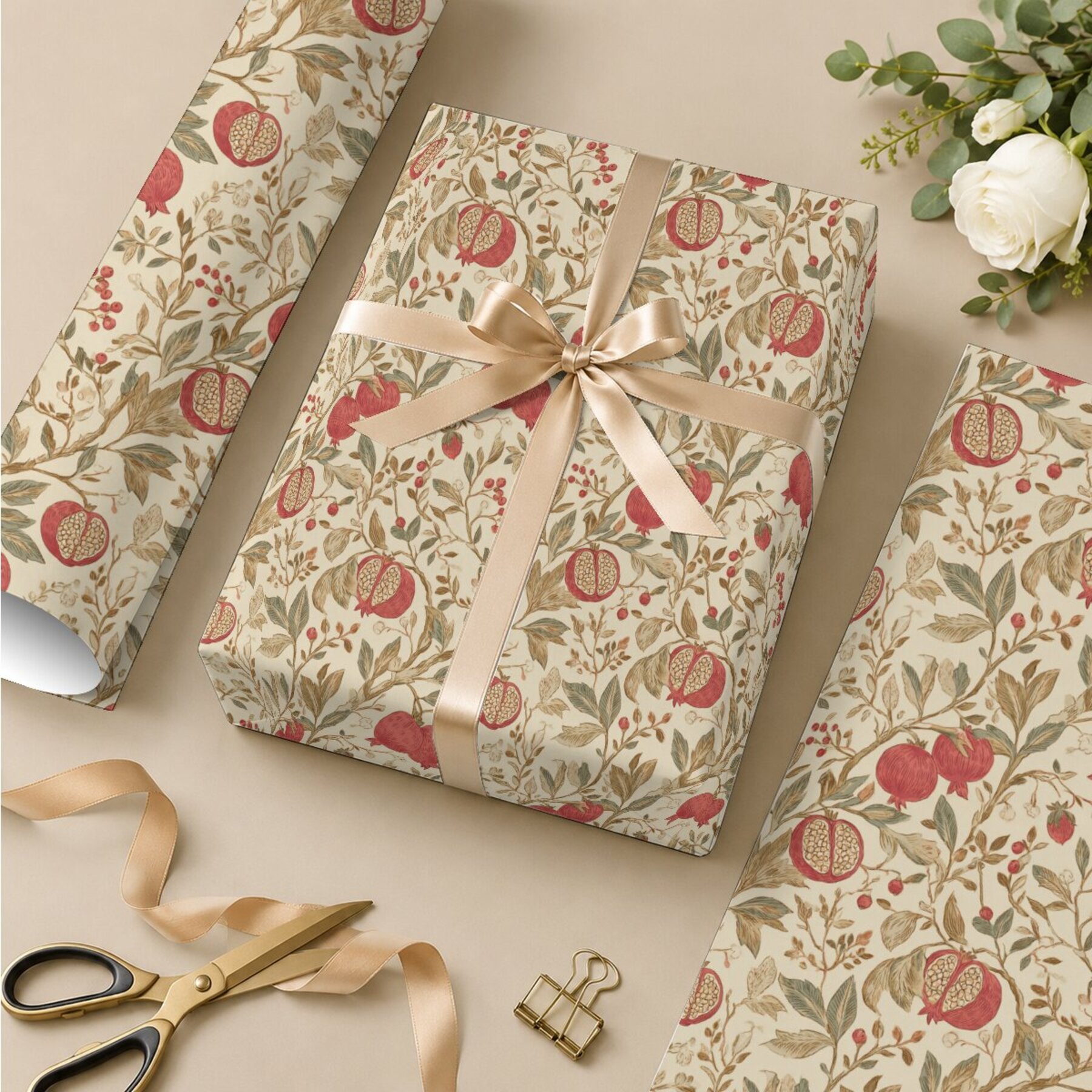 TEMU Rollo de Papel de Regalo Extra Largo 19.69In X 118.11In, Papel de Envolver de Tela con Diseño de para , , Día de San Valentín y Fiestas de