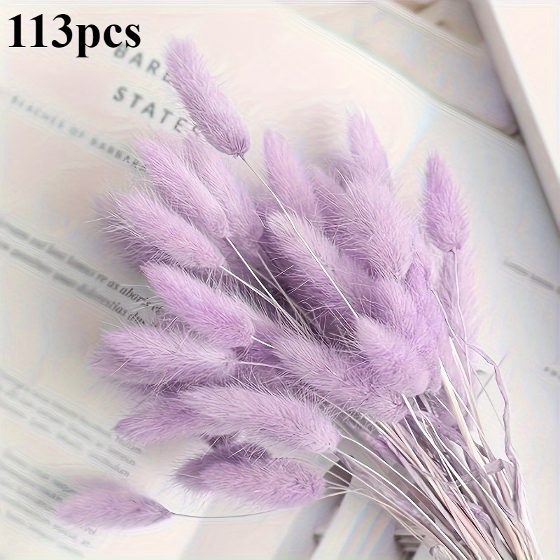 

113pcs Classic Artificial 's Tail Grass, Rattan Pampas For Christmas, Wedding, Thanksgiving, Home Decor, Room, Office, Table Centerpiece, Farmhouse Party Decoration - No Feathers, Electricity-free