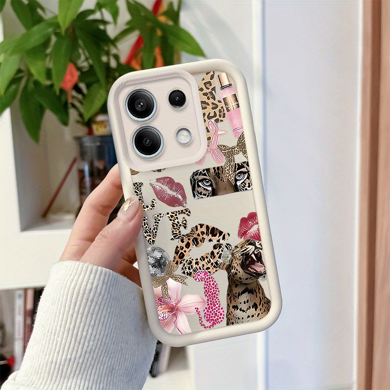 Trendy Love Leopard Lipstick Design črno-bela mobilna ovijka, TPU material, visokokakovostna in zaščitna, za Xiaomi 11 Lite, Poco
