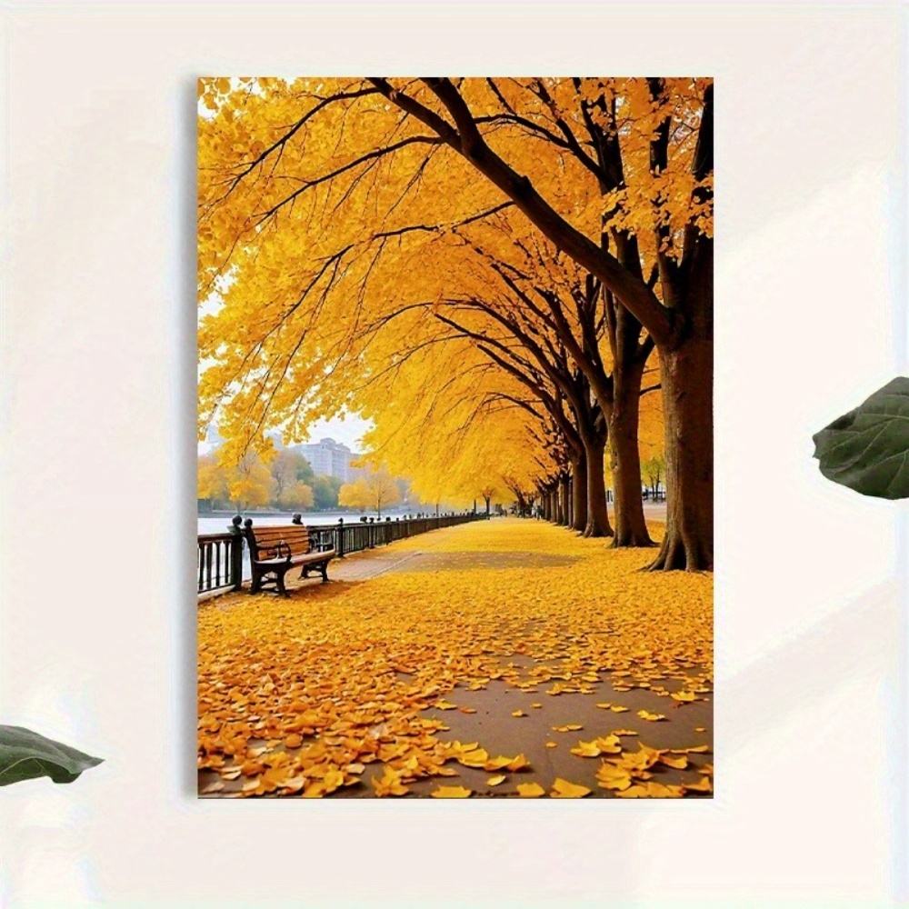 E-shop Ginkgoherbst Leinwanddruck, Lebendige Herbstblätter Wandkunst, Geeignet für Heimdekoration, Ideales Geschenk für Feiertage und Feste
