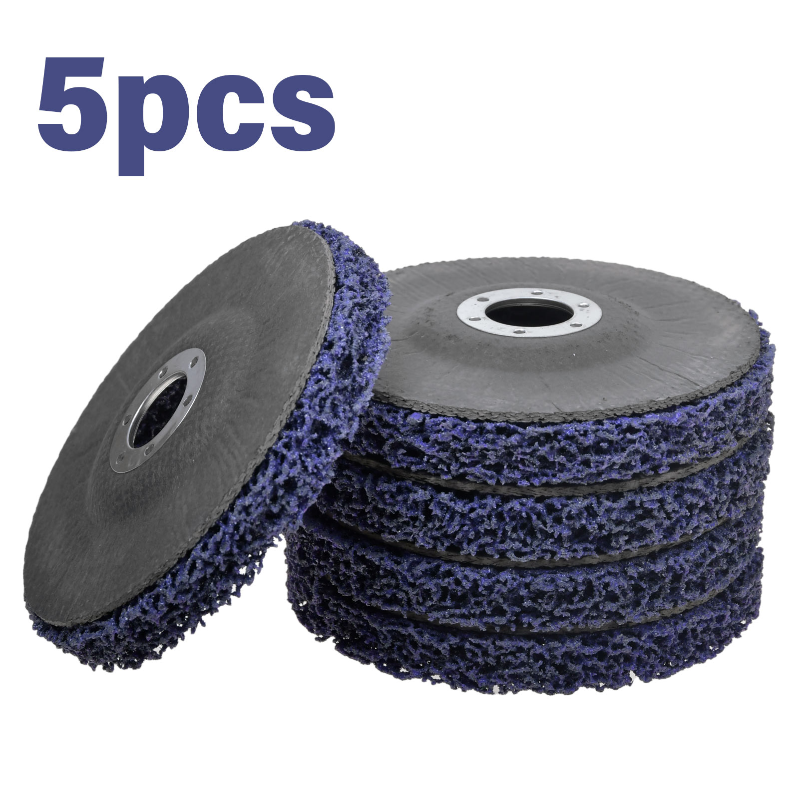 Image of Set Of 5 Cbs Coarse Discs Csd For Angle Grinder, Ideal For Paint Scraping And Rust Removal, 125mm Surface Polishing And Cleaning Tool