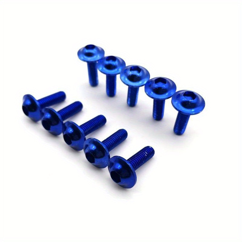 10pcs Universal Aluminum For Alloy Motorcycle Windscreen Bolts-m5 X 15mm Screw Kit, Suitable For All Terrain Vehicles(atv)