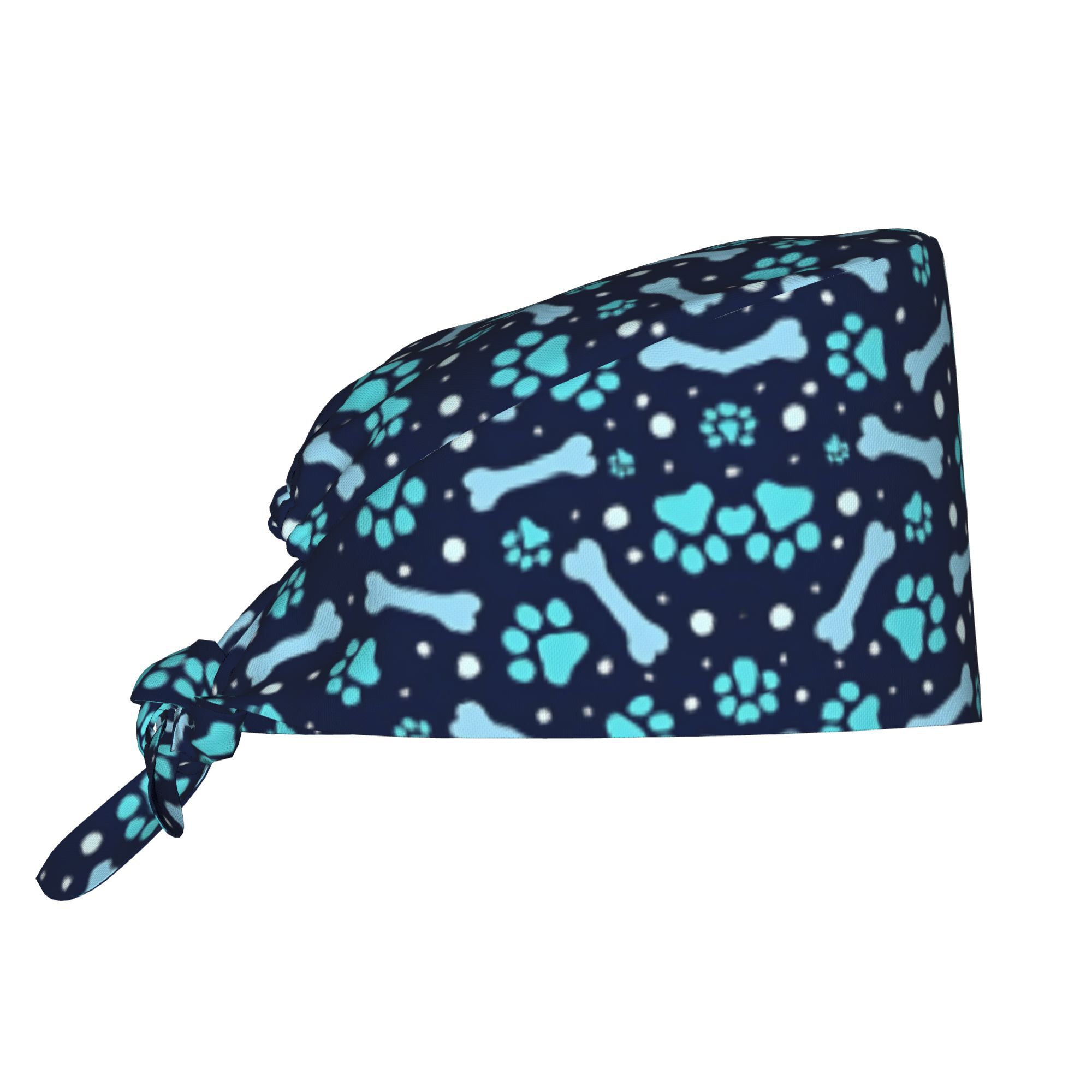 TEMU 1pc Adjustable Lightweight Work With Dog Print - Dustproof Hygienic Skull For Nurses, Chefs, Pet , Veterinarians - Tie-back Closure (vibrant