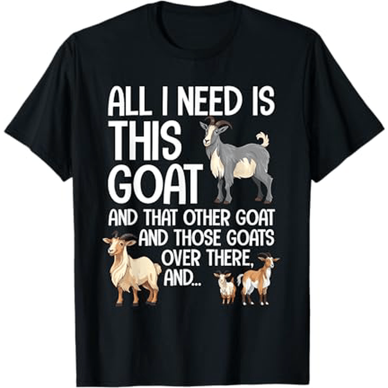 

Funny Cotton T-shirt For - Family, Friends, Halloween, Thanksgiving, Christmas | Sizes S-xxxl, Black, Giraffe, Dwarf Goat, 100% Cotton