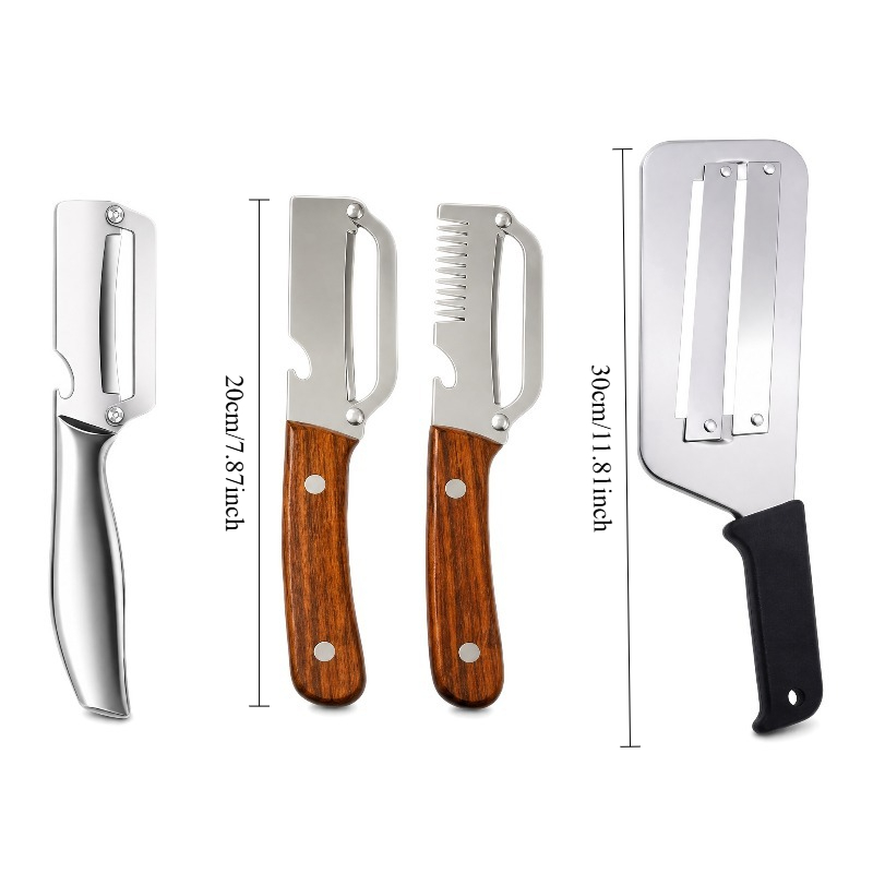 Image of 4-in- Peeler Tool Kit, Stainless Steel Peeling, Shredding & Slicer, With Bottle Opener Function, For All Kinds Of Food Prep