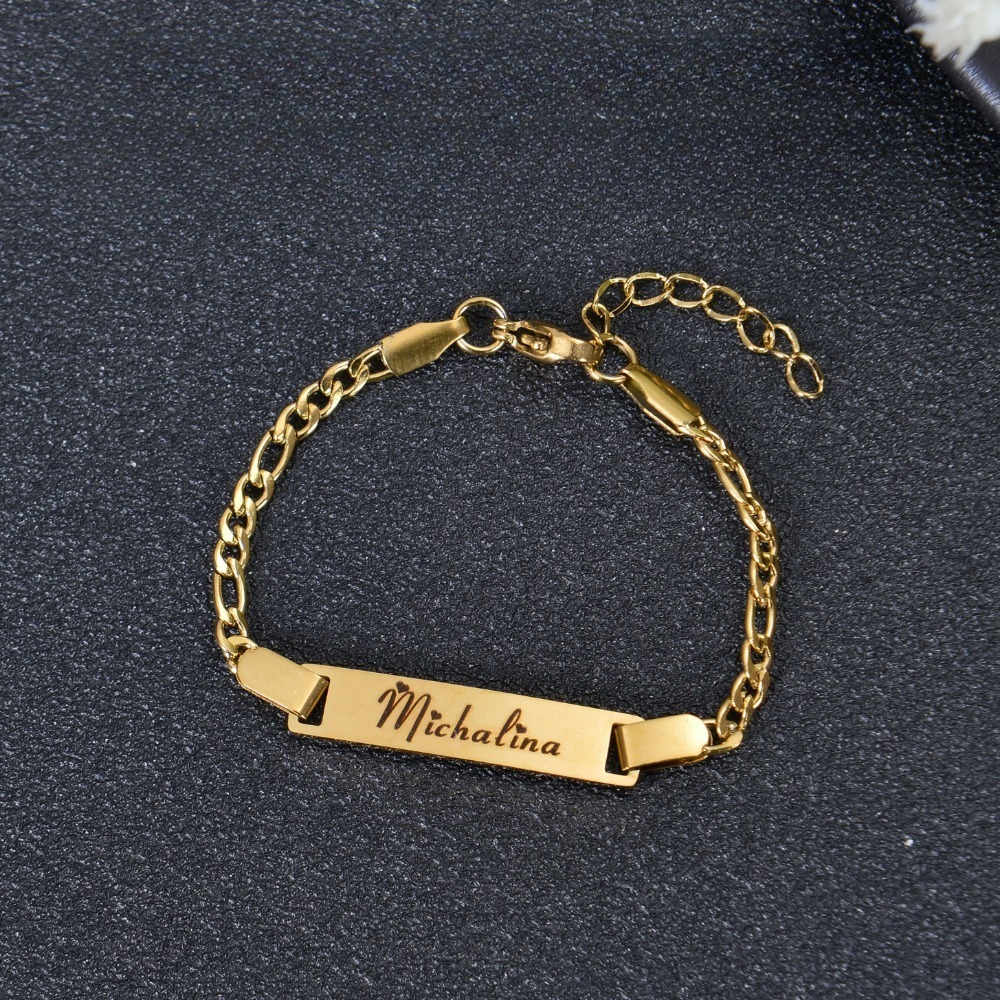 Custom Personalized Engraved Bar Bracelet - Unique Gift